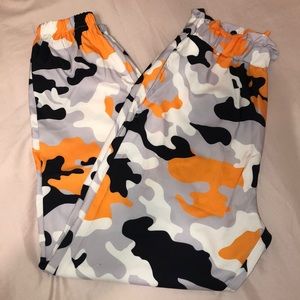 Cuffed camo track pants